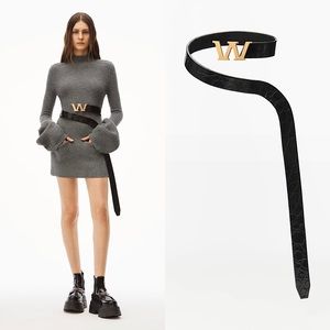 NWT ALEXANDER WANG W Coil Belt In Leather xs s $695